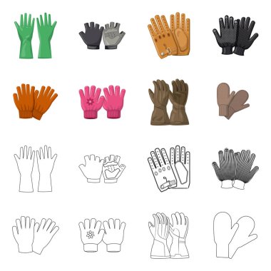 Eldiven ve kış logo vektör Illustration. Eldiven ve ekipman hisse senedi simgesi için web topluluğu.