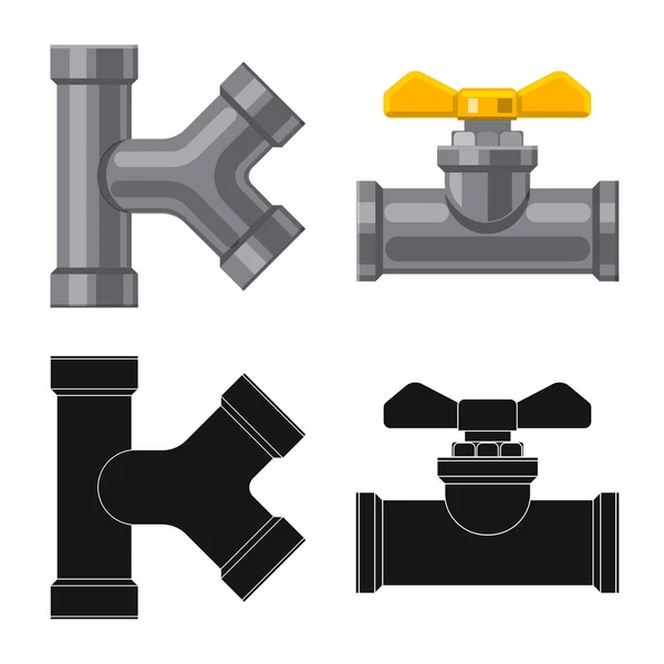 Vektorová design ikony trubky a trubice. Kolekce z potrubí a potrubí burzovní symbol pro web. — Stockový vektor