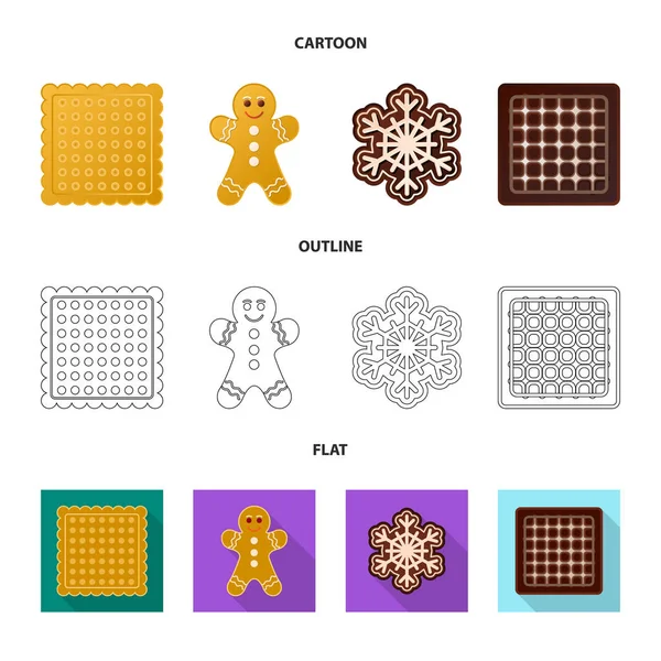 Векторный дизайн иконки печенья и выпечки. Коллекция печенья и векторной иконки шоколада на складе . — стоковый вектор