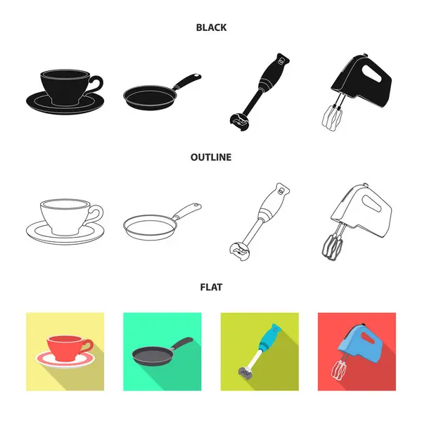 Projeto vetorial de cozinha e cozinhar símbolo. Coleção de cozinha e eletrodomésticos ilustração vetor estoque . —  Vetores de Stock