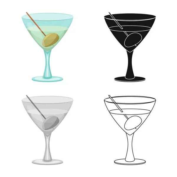 Vektor-Illustration von Getränken und Bar-Zeichen. Getränkeset und Party-Aktiensymbol für das Web. — Stockvektor