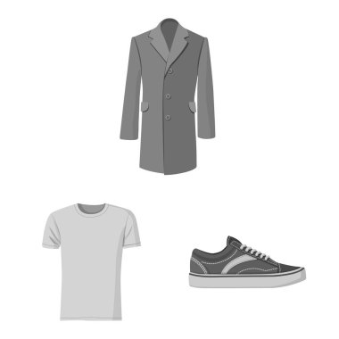 Adam ve giyim simge vektör tasarımı. Adam ve aşınma vektör simgesini hissenin topluluğu.