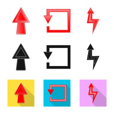 Öğe ve ok logo vektör tasarımı. Öğe ve yön hisse senedi simgesi için web topluluğu.