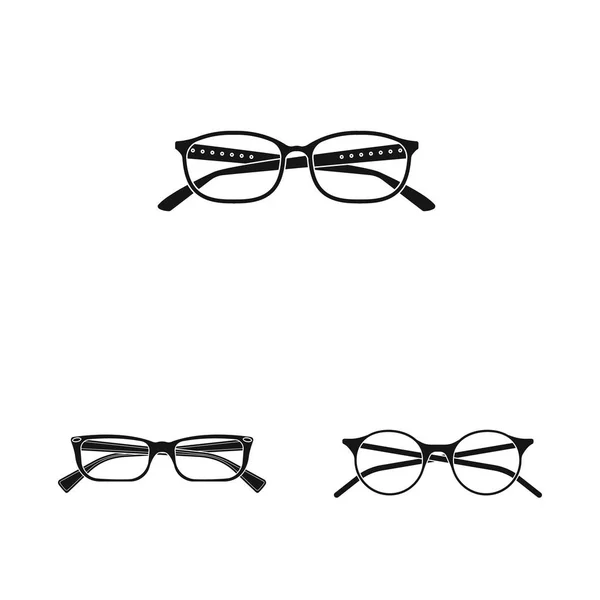 Isolated object of glasses and frame logo. Collection of glasses and accessory stock symbol for web. — Stock Vector