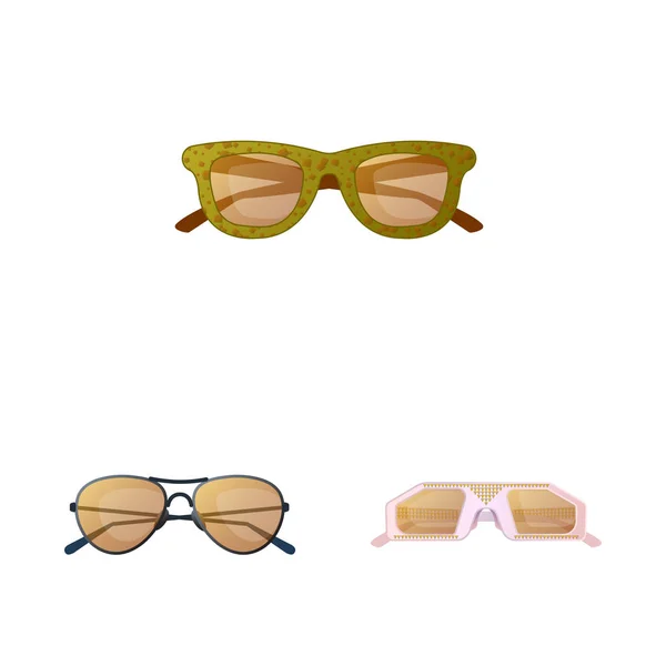 Vector design of glasses and sunglasses icon. Set of glasses and accessory stock vector illustration. — Stock Vector