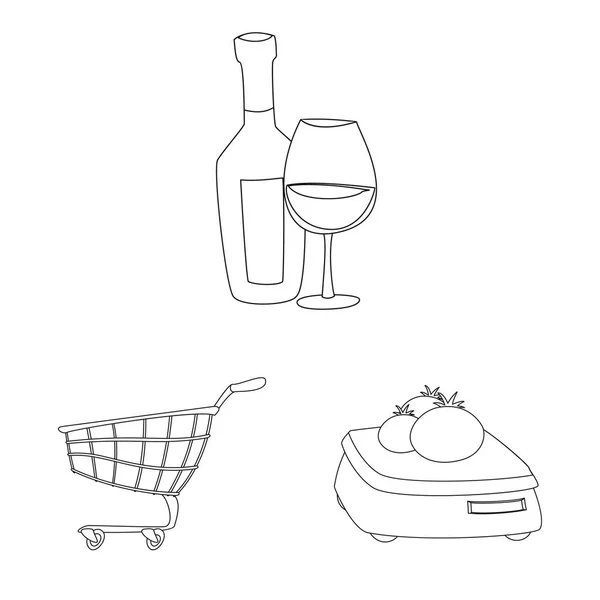 Векторный дизайн пищевых продуктов и напитков. Набор векторных иллюстраций запасов продуктов питания и хранения . — стоковый вектор