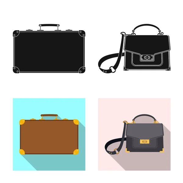Векторный дизайн чемодана и таблички с багажом. Коллекция чемодана и векторной иконки на складе . — стоковый вектор