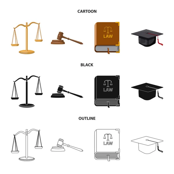 独立的法律对象和律师标志。网上法律与司法股票符号. — 图库矢量图片