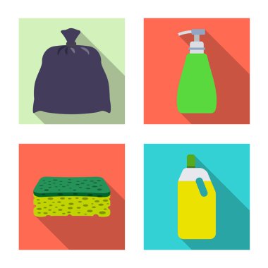 Temizlik ve servis sembolü yalıtılmış nesne. Hisse senedi için temizlik ve ev vektör simge kümesi.