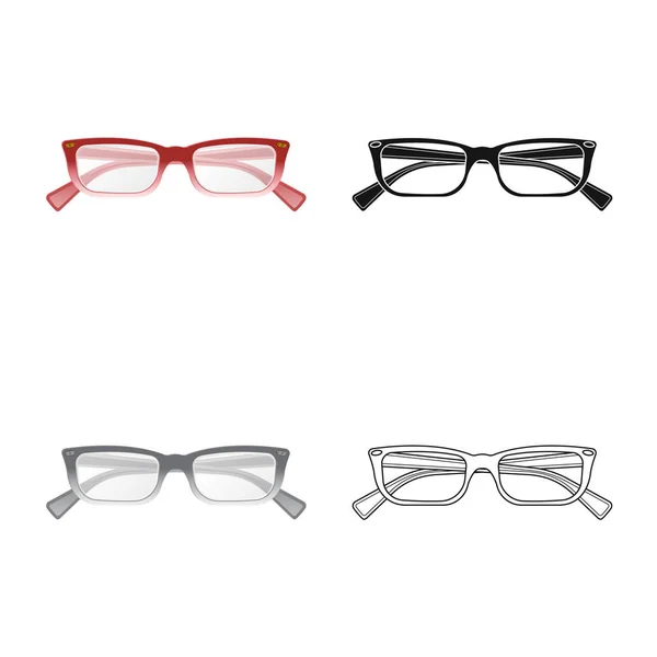 Oggetto isolato di occhiali e segno telaio. Set di occhiali e icona vettoriale accessoria per magazzino . — Vettoriale Stock