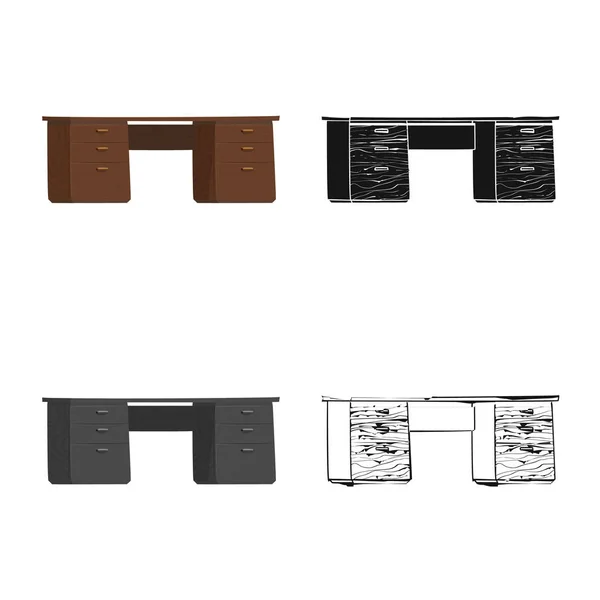 Geïsoleerde object van meubilair en werk pictogram. Set van meubels en home vector pictogram voor voorraad. — Stockvector