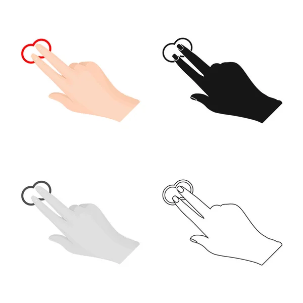Design vetorial de tela sensível ao toque e logotipo da mão. Coleção de tela sensível ao toque e ícone de vetor de toque para estoque . —  Vetores de Stock