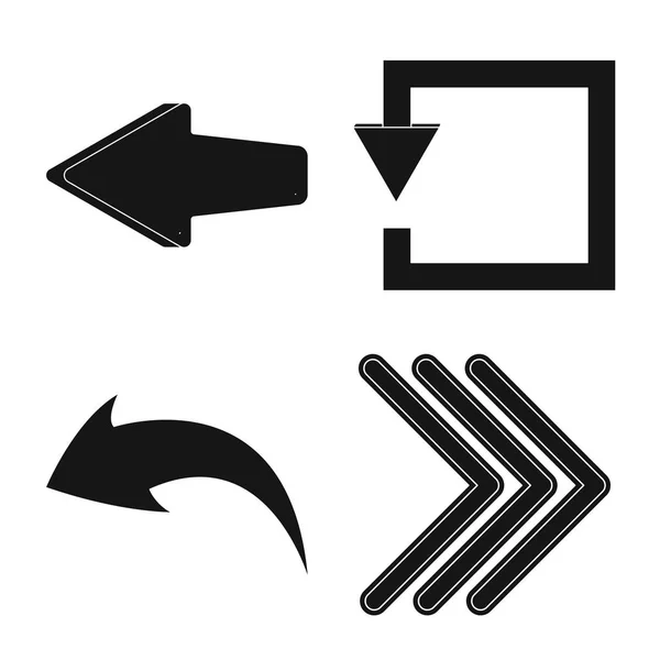 Vector design of element and arrow icon. Set of element and direction stock symbol for web. — Stock Vector