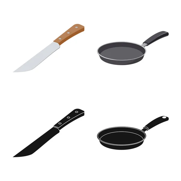 Ilustração vetorial da cozinha e cozinhe o logotipo. Conjunto de símbolo de estoque de cozinha e aparelho para web . — Vetor de Stock