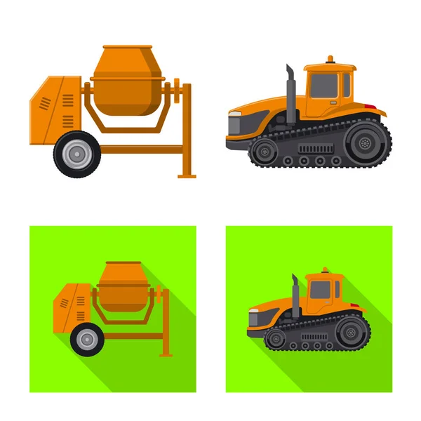 Vector design of build and construction sign. Set of build and machinery vector icon for stock. — Stock Vector