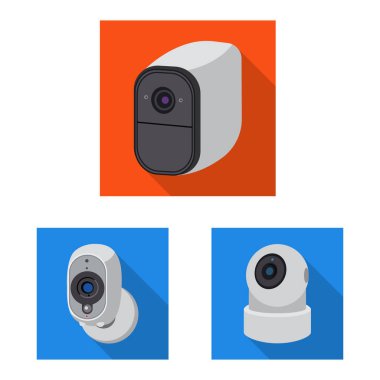 Cctv kamera simgesi yalıtılmış nesne. Cctv ve sistem stok vektör çizim topluluğu.