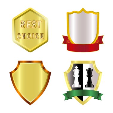 Bir amblem ve rozet işaret tasarım vektör. Amblem ve etiket stok vektör çizim seti.