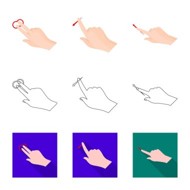 Dokunmatik ve el simge vektör Illustration. Dokunmatik ekran ve dokunmatik hisse senedi simgesi için web topluluğu.