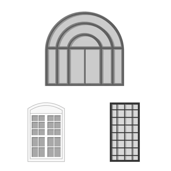 Diseño vectorial de puerta y símbolo frontal. Colección de puerta y madera símbolo de stock para web . — Vector de stock