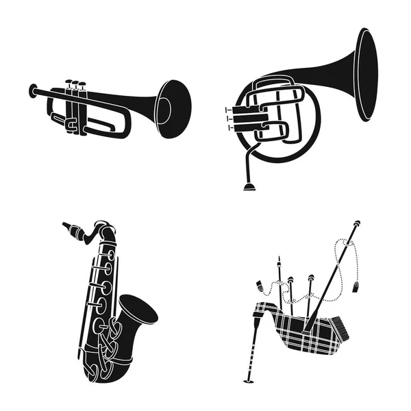 Illustration vectorielle de la musique et symbole tune. Collection de musique et icône vectorielle d'outil pour stock . — Image vectorielle