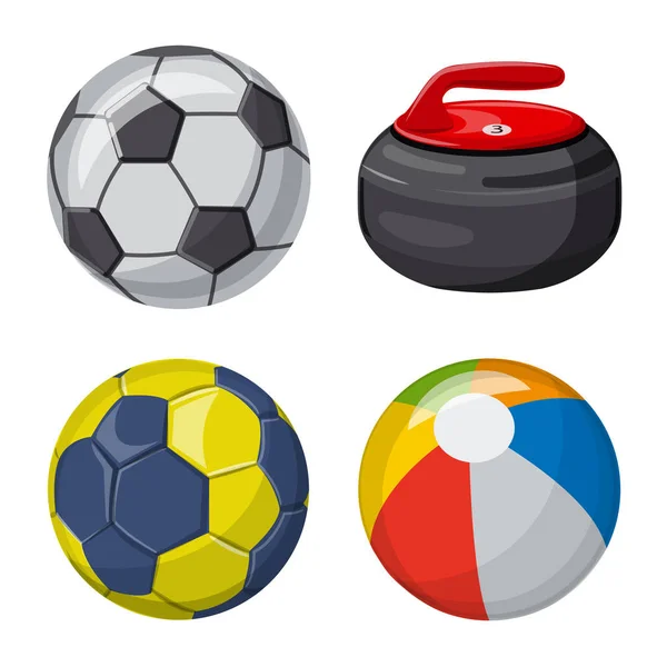 Vector design of sport and ball icon. Collection of sport and athletic stock vector illustration. — Stock Vector