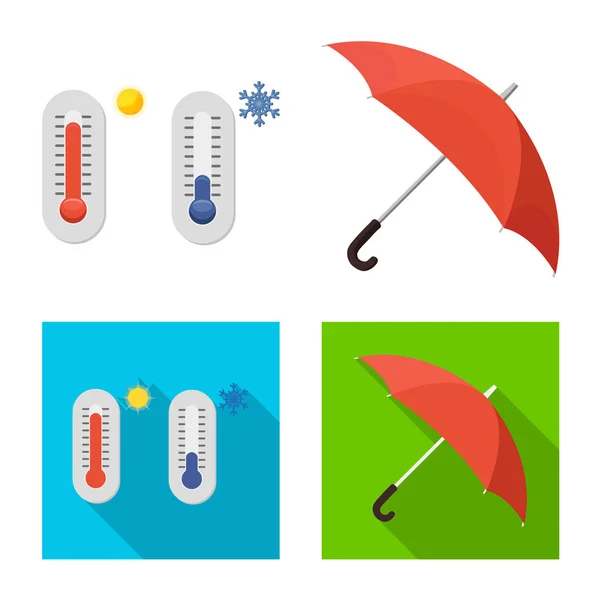 Vektorillustration des Wetters und des Klimasymbols. Sammlung von Wetter- und Cloud-Aktiensymbolen für das Web. — Stockvektor