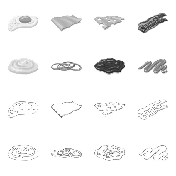 Illustration vectorielle de hamburger et sandwich. Ensemble d'illustration vectorielle de hamburger et de tranches . — Image vectorielle