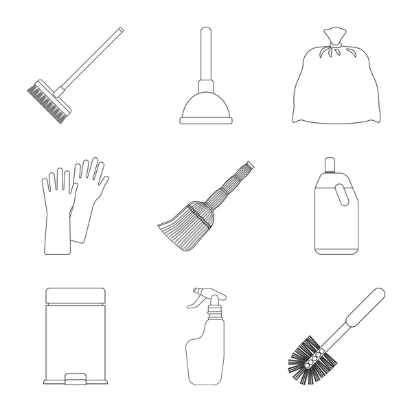 Illustration vectorielle du logo de nettoyage et de service. Ensemble de nettoyage et icône vectorielle domestique pour stock . — Image vectorielle