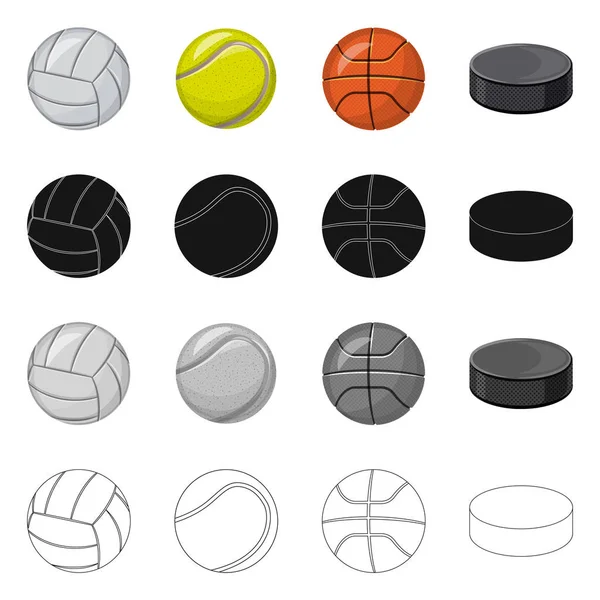 Objeto aislado de deporte y logo de pelota. Colección de deporte y el icono del vector deportivo para la acción . — Vector de stock