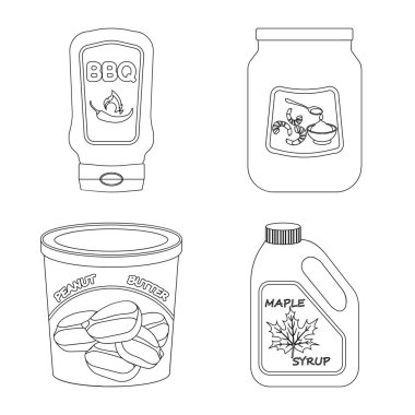 Can ve gıda simge vektör Illustration. Can ve paket hisse senedi simgesi için web topluluğu.