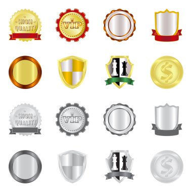 Amblem ve rozet simge vektör Illustration. Amblem ve etiket stok vektör çizim topluluğu.