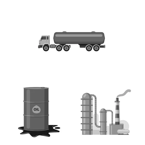 Ilustracja wektorowa symbolu ropy i gazu. Zestaw z oleju i benzyny Stockowa ilustracja wektorowa. — Wektor stockowy