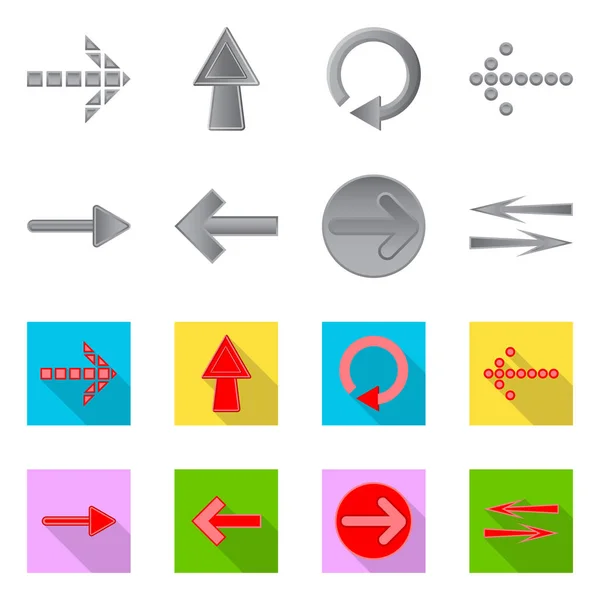 Ilustración vectorial del elemento y el logotipo de flecha. Colección de elemento e icono de vector de dirección para stock . — Vector de stock