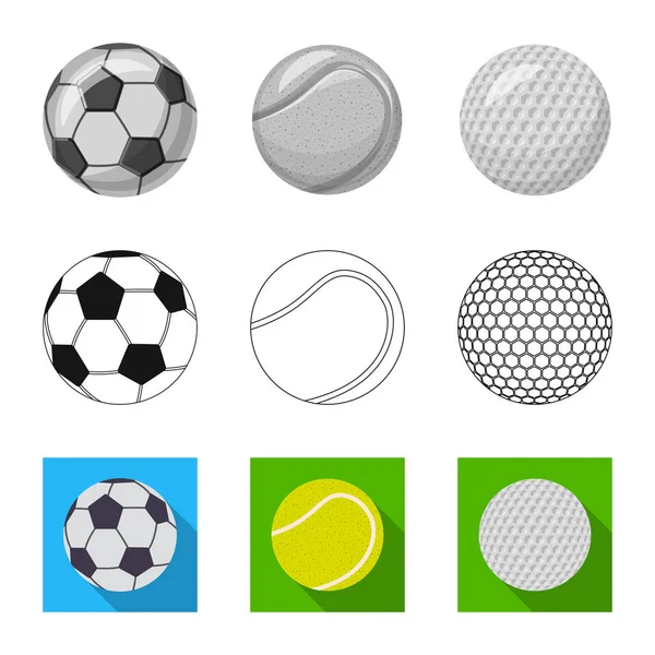 Diseño vectorial del logo del deporte y la pelota. Conjunto de deporte e ilustración de vector de stock atlético . — Vector de stock