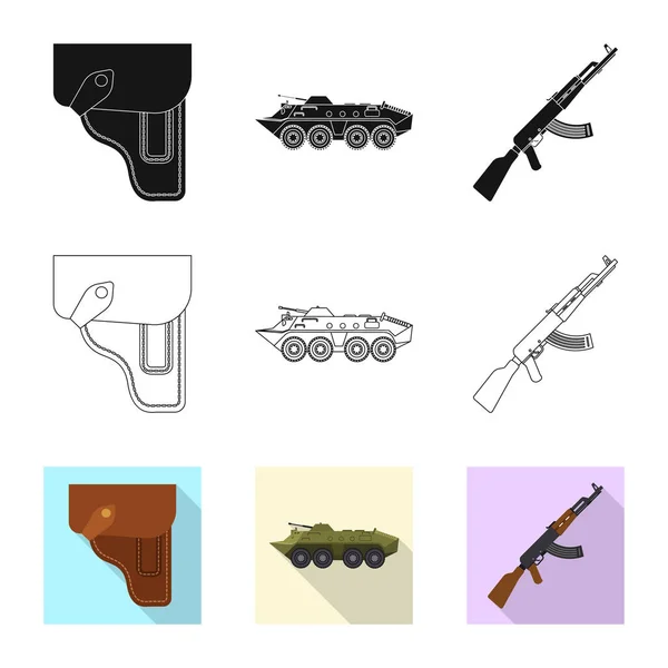 Diseño vectorial del arma y el logotipo del arma. Conjunto de armas y ejército símbolo de stock para la web . — Vector de stock