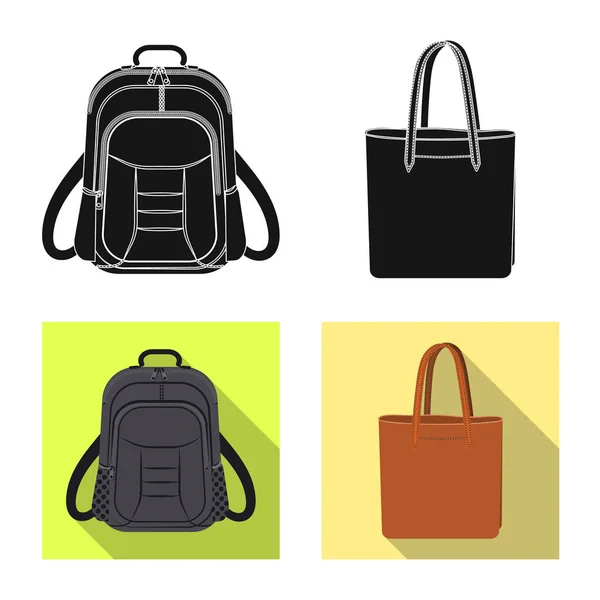 Ilustração vetorial de mala e símbolo de bagagem. Coleta de mala e símbolo de estoque de viagem para web . —  Vetores de Stock