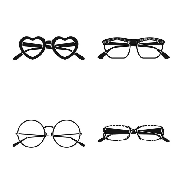 Illustration vectorielle du logo des lunettes et des lunettes de soleil. Collection de lunettes et icône vectorielle accessoire pour stock . — Image vectorielle