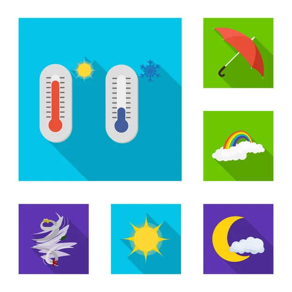 Conception vectorielle de la météo et du symbole climatique. Collection d'icônes vectorielles météo et nuage pour stock . — Image vectorielle
