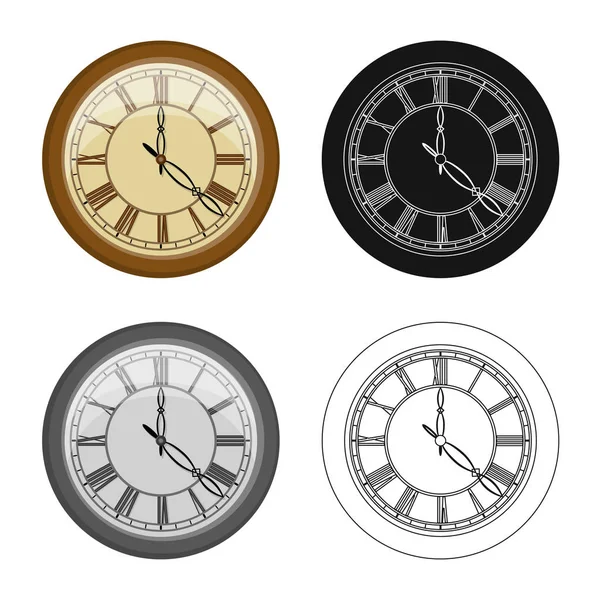 Objeto isolado de relógio e logotipo do tempo. Coleção de relógio e círculo símbolo de estoque para web . — Vetor de Stock