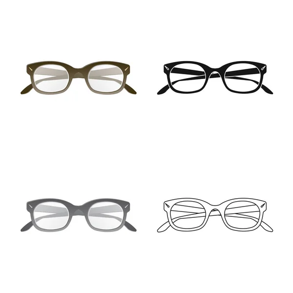 Objet isolé de lunettes et symbole de monture. Jeu de lunettes et accessoire illustration vectorielle de stock . — Image vectorielle