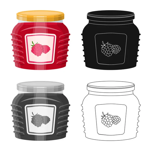 Objeto isolado de lata e símbolo de comida. Coleção de lata e pacote de símbolo de estoque para web . — Vetor de Stock