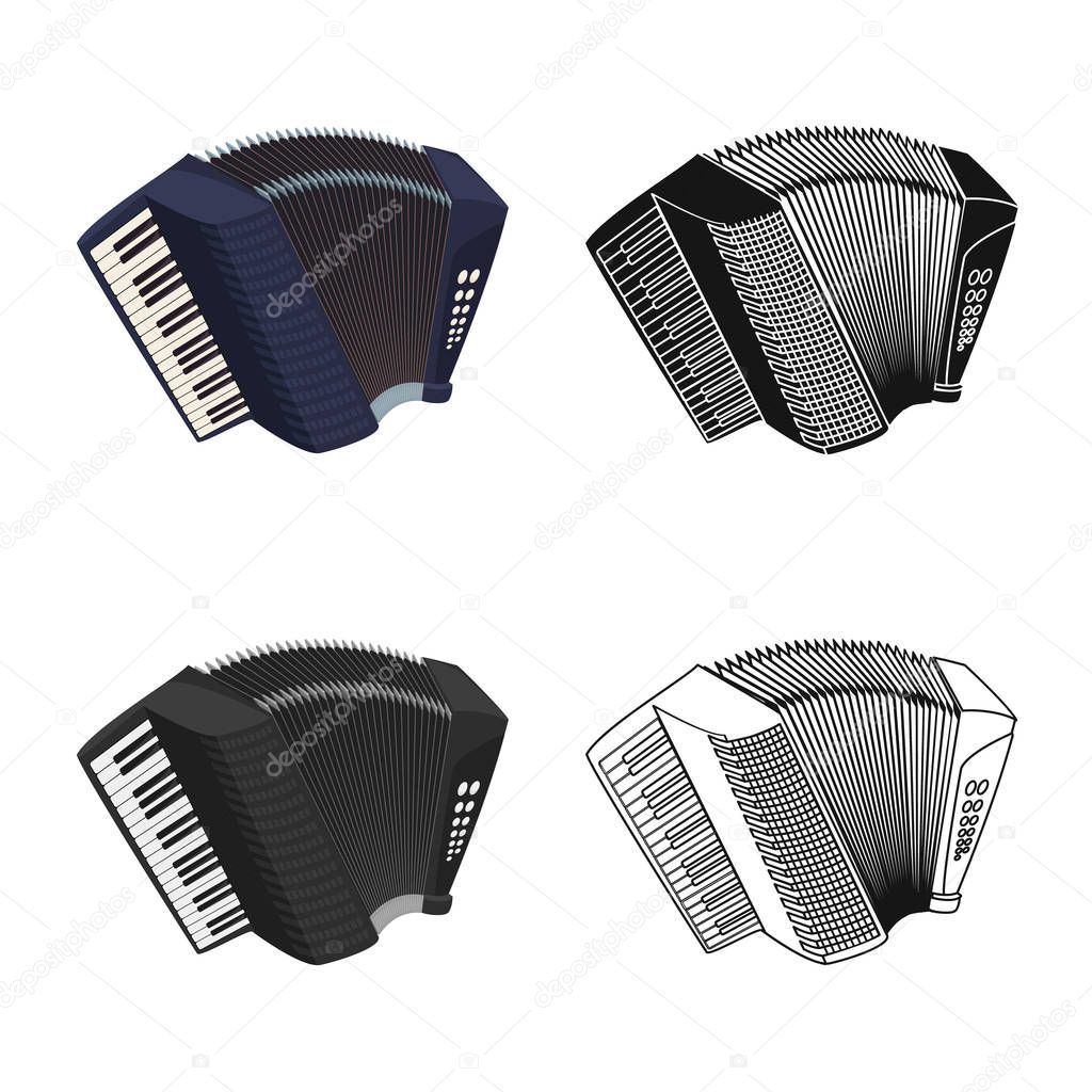 Vector illustration of music and tune icon. Set of music and tool stock symbol for web.