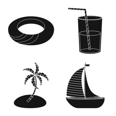 Ekipman ve yüzme simge vektör tasarımı. Ekipman ve etkinlik vektör simgesini hissenin koleksiyonu.