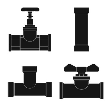 Boru ve tüp logo vektör tasarımı. Boru ve boru hattı hisse senedi vektör çizim seti.