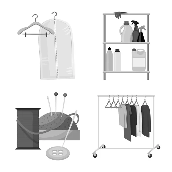 Isolated object of laundry and clean icon. Collection of laundry and clothes vector icon for stock. — Stock Vector