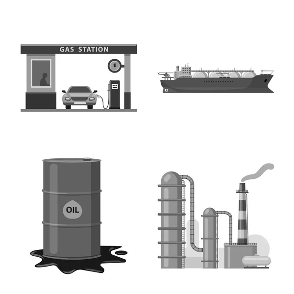 Diseño vectorial del logotipo de petróleo y gas. Conjunto de aceite y petróleo stock vector ilustración . — Archivo Imágenes Vectoriales