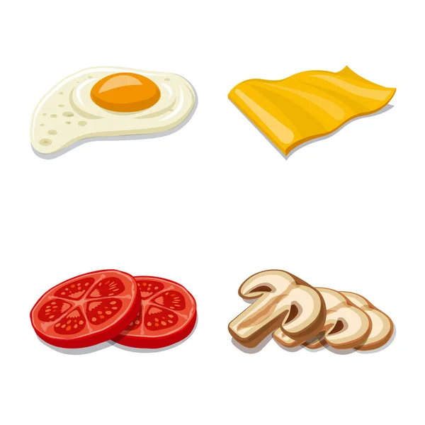 Illustration vectorielle de hamburger et sandwich. Ensemble d'illustration vectorielle de hamburger et de tranches . — Image vectorielle
