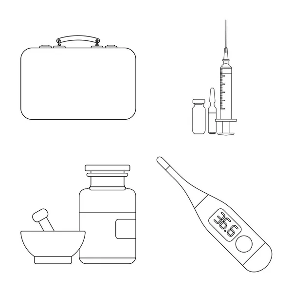 Vektorové ilustrace ikony lékárny a nemocnice. Kolekce z lékárny a obchodní burzovní symbol pro web. — Stockový vektor