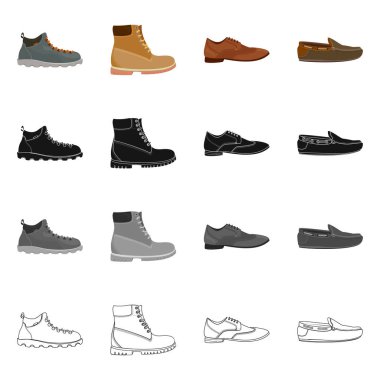 Ayakkabı ve ayakkabı logo vektör Illustration. Hisse senedi için ayakkabı ve ayak vektör simge topluluğu.