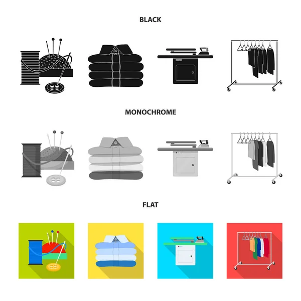 Çamaşırhane ve temiz simgesi yalıtılmış nesne. Çamaşırhane ve giyim koleksiyonu stok web simgesi. — Stok Vektör